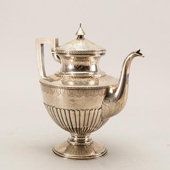 A Swedish 19th century silver coffee pot mark of CP Hedin Jönköping 1893, weight 506 gr.