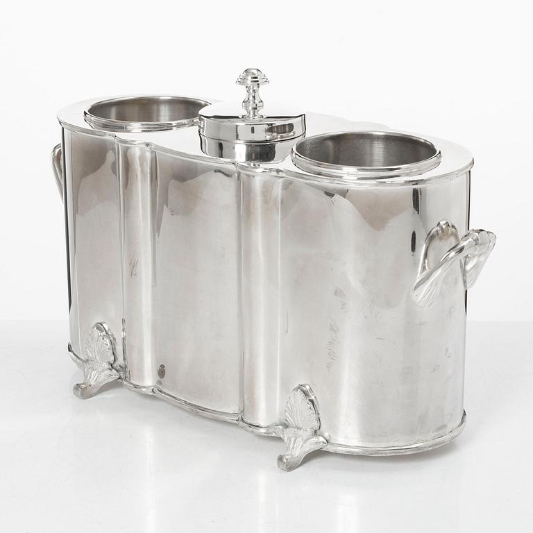 Wine cooler, silver plate, period.