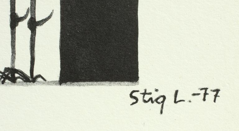 STIG LINDBERG, litografier, 2 st. Sign i trycket.