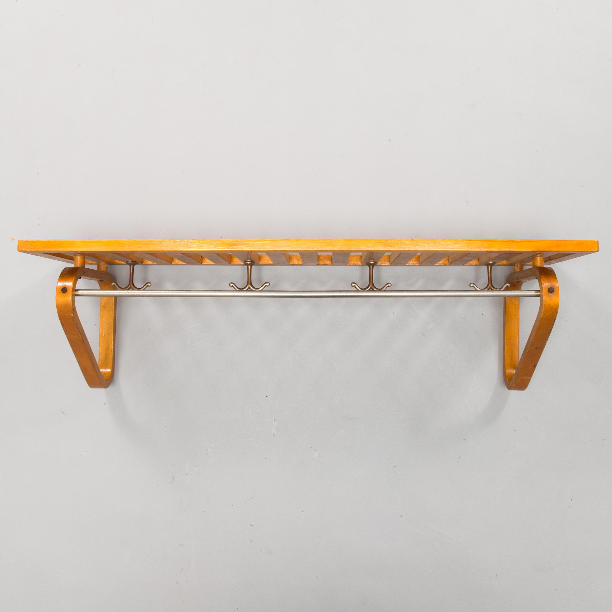 Alvar Aalto, hattuhylly / naulakko, Artek, 1930/1940-luku.