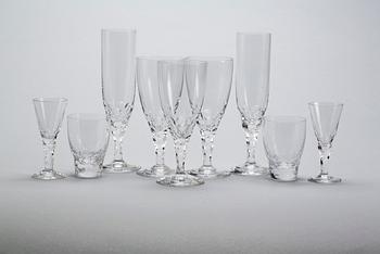 GLASSERVIS, glas, 20 delar, "Carina", Ingeborg Lundin, Orrefors.