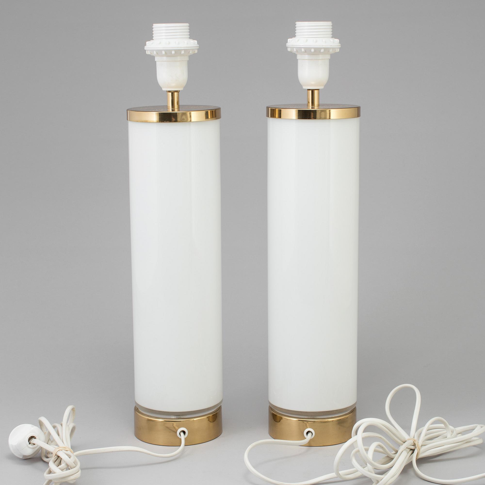 A pair of glass table lights from Bergboms, 1960's/70's.