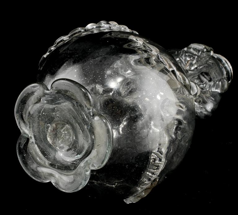 KLUCKFLASKA, glas, 1700-tal.