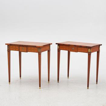 A pair of Gustavian style side tables, Carl Löfving & Söner, 1960's/70's.
