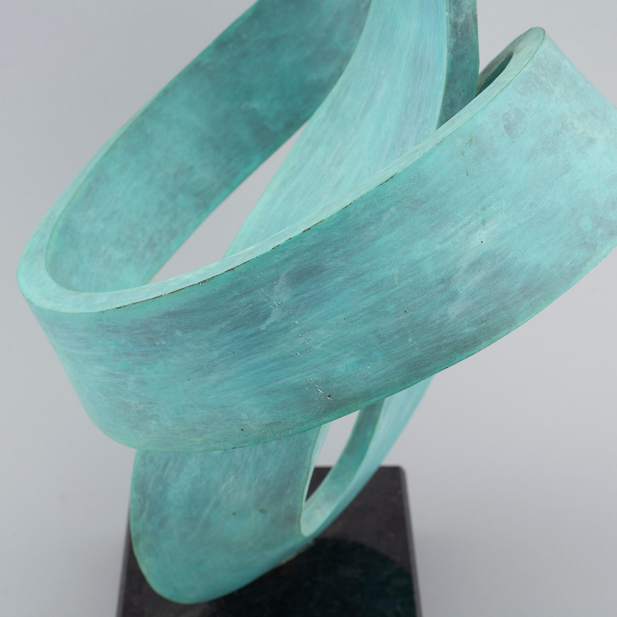 GEORG SCHEELE, sculpture, patinated bronze and granite, signed.