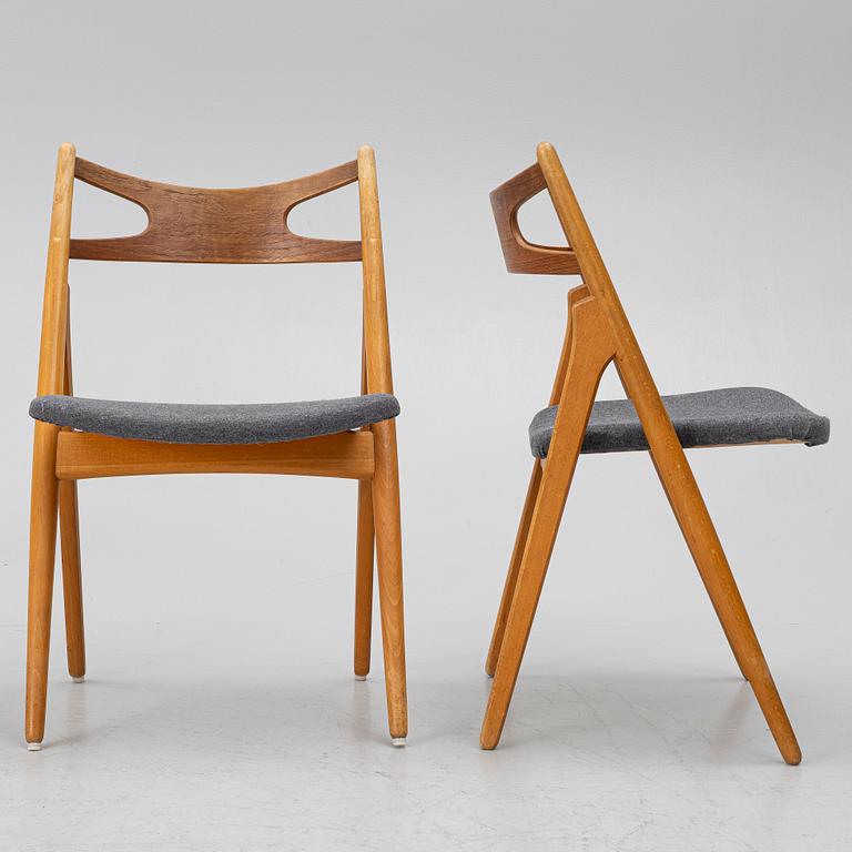 Hans J. Wegner, stolar, 8 st, modell CH-29 "Savbukkestolen", Danmark, 1900-talets mitt.