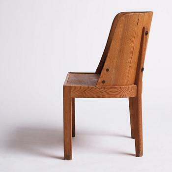 Axel Einar Hjorth, a stained pine 'Lovö' chair, Nordiska Kompaniet, Sweden 1930s.