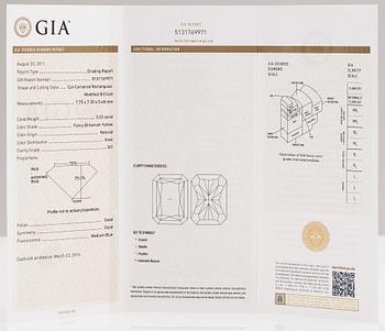 A 18K white gold ring with diamonds ca. 4.03 ct in total. With GIA certificate.