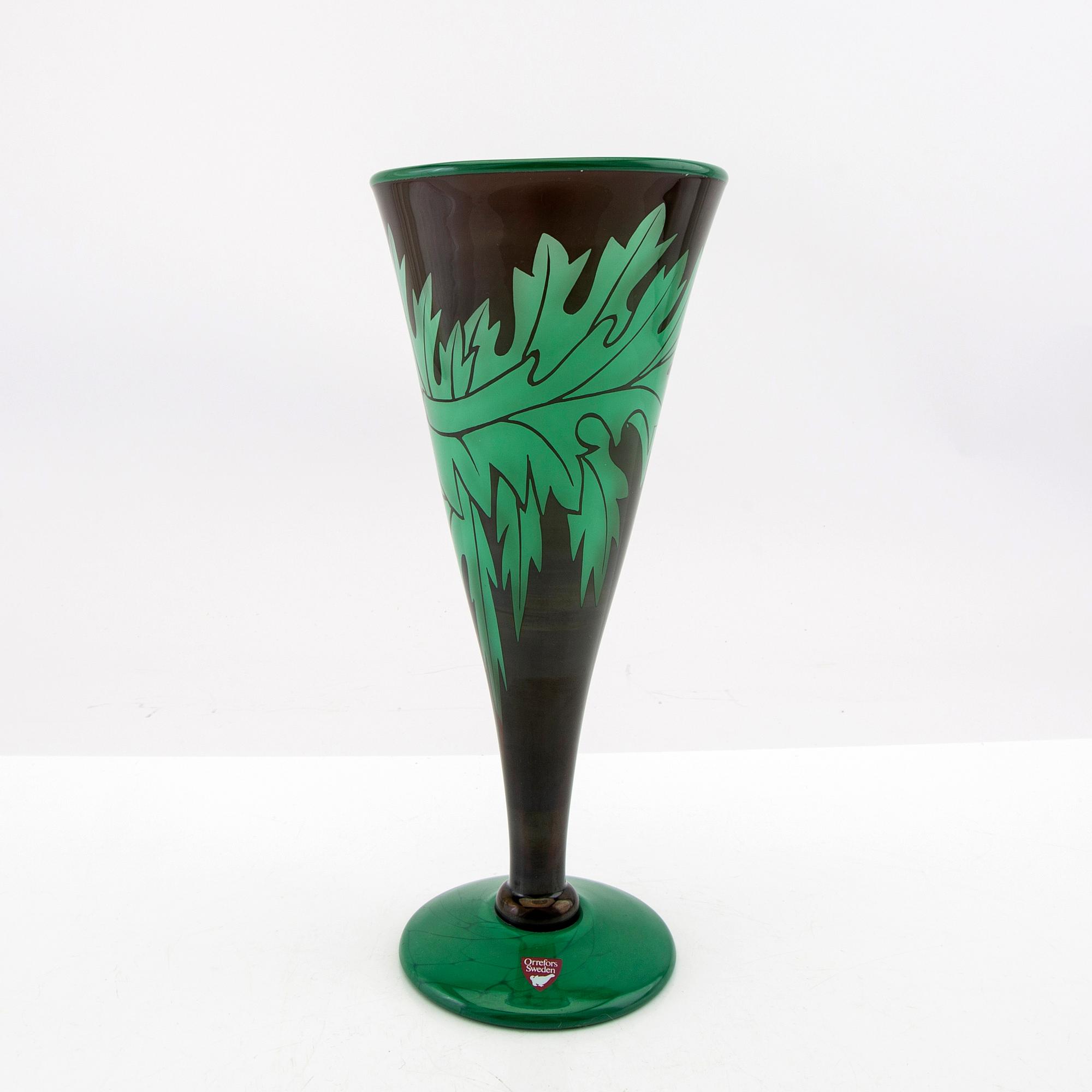 Jan Johansson, goblet, Graal, signed and dated Orrefors.