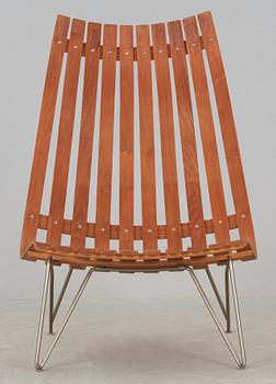 A Hans Brattrud teak and steel 'Scandia' lounge chair, Hove Møbler, Norway 1960's.