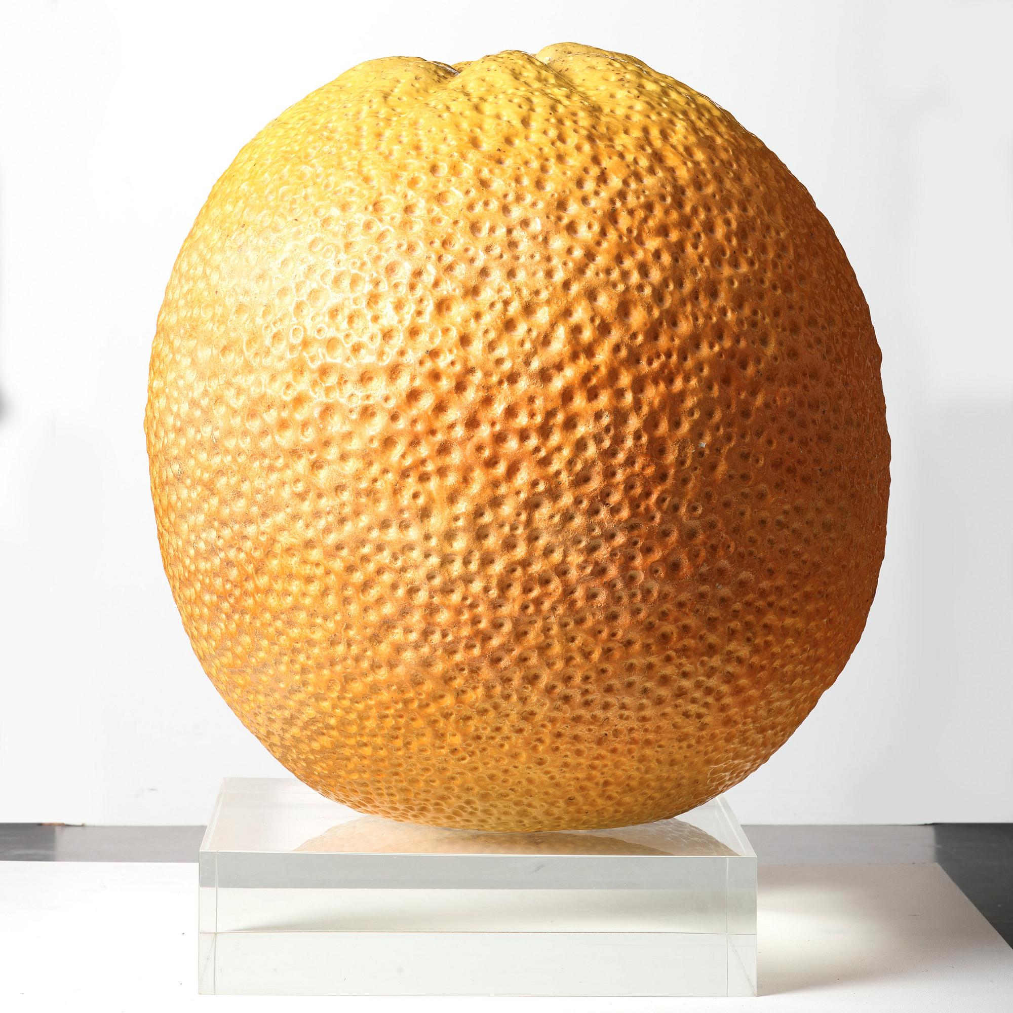 Hans Hedberg, a monumental faience sculpture of an orange, Biot, France.