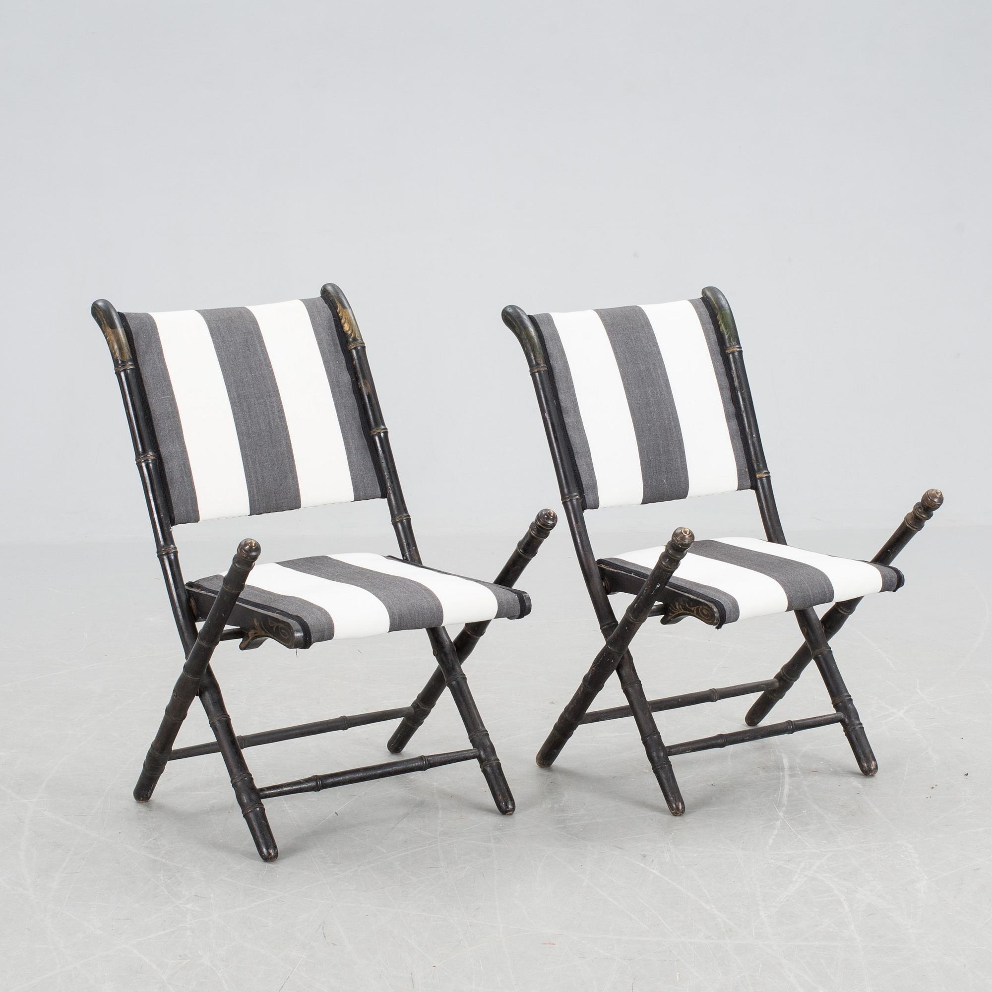 FÄLLSTOLAR, ett par, empire, 1800-talets första hälft.