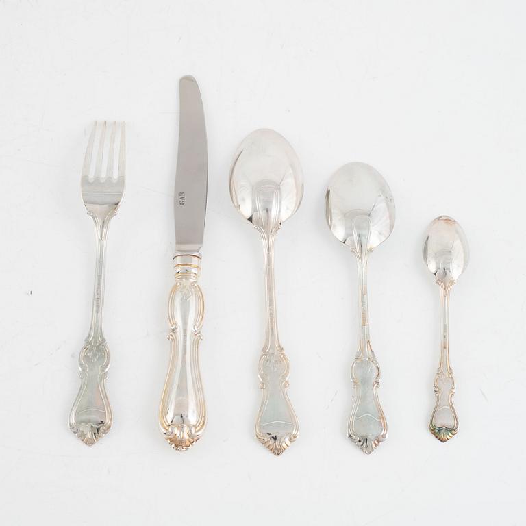 A 60-piece "Olga" silver flat wear set, GAB, Sweden, 1989-2003.