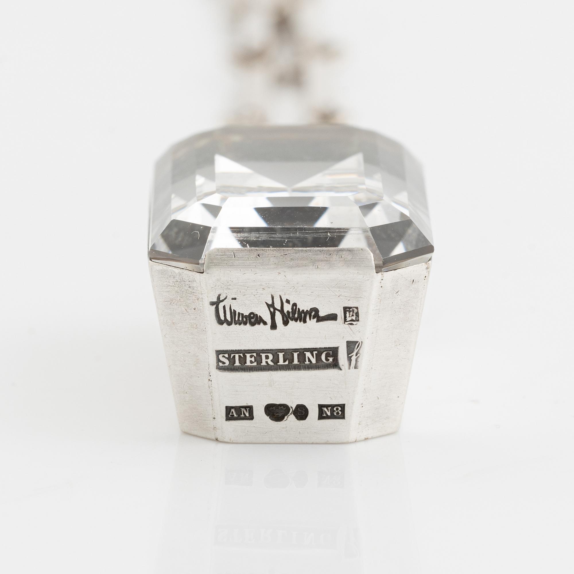 Wiwen Nilsson, hängsmycke sterlingsilver med bergkristall, Lund  1939.