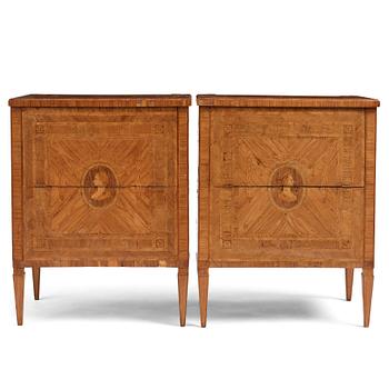 A pair of Italian Louis XVI cabinets, late 18th century.