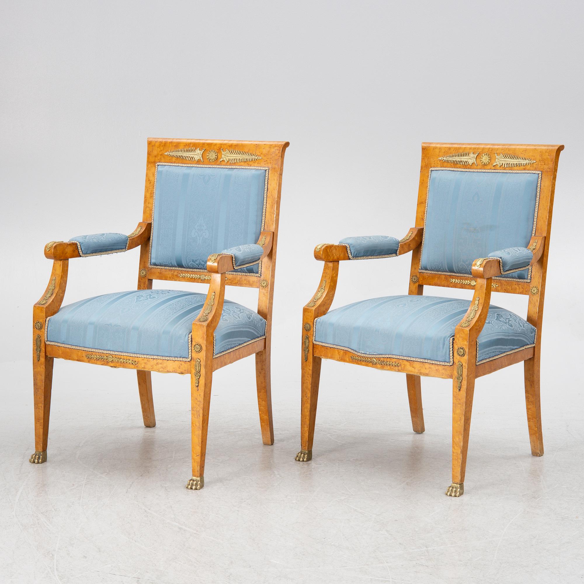 Salon group, 6 pieces, Empire style, around 1900.