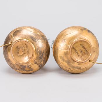 A pair of ceramic tablelamps by Kauko Forsvik, signed 'KAGE', Finland.