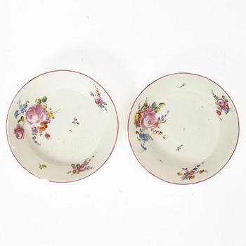 A pair of cups and saucers, France, 18th Century.