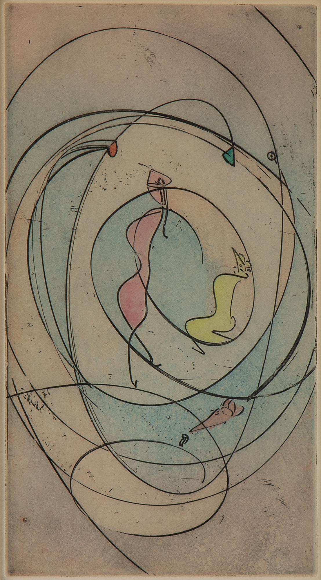 Max Ernst, etching & aquatint in colour, colured, 1970, signed EA.