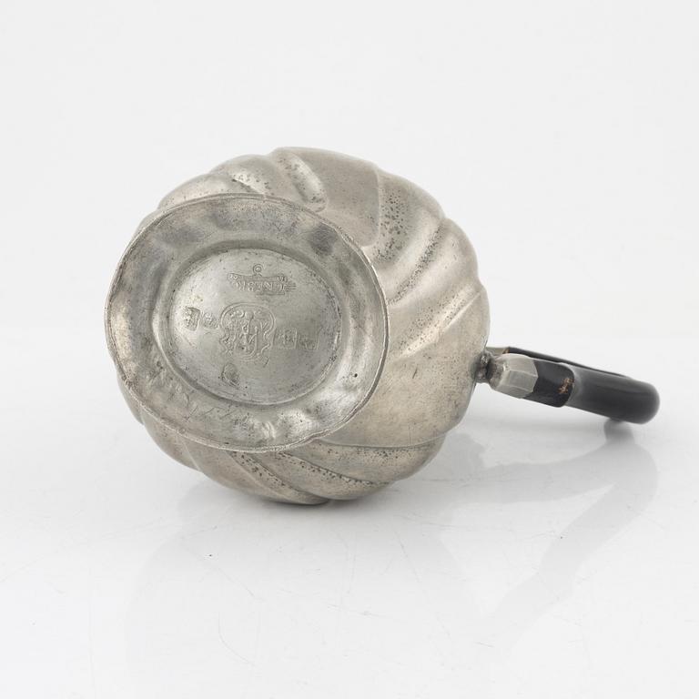 A Rococo pewter coffee-pot, mark of A. Hedenbom (master in Örebro 1750-1767/68).