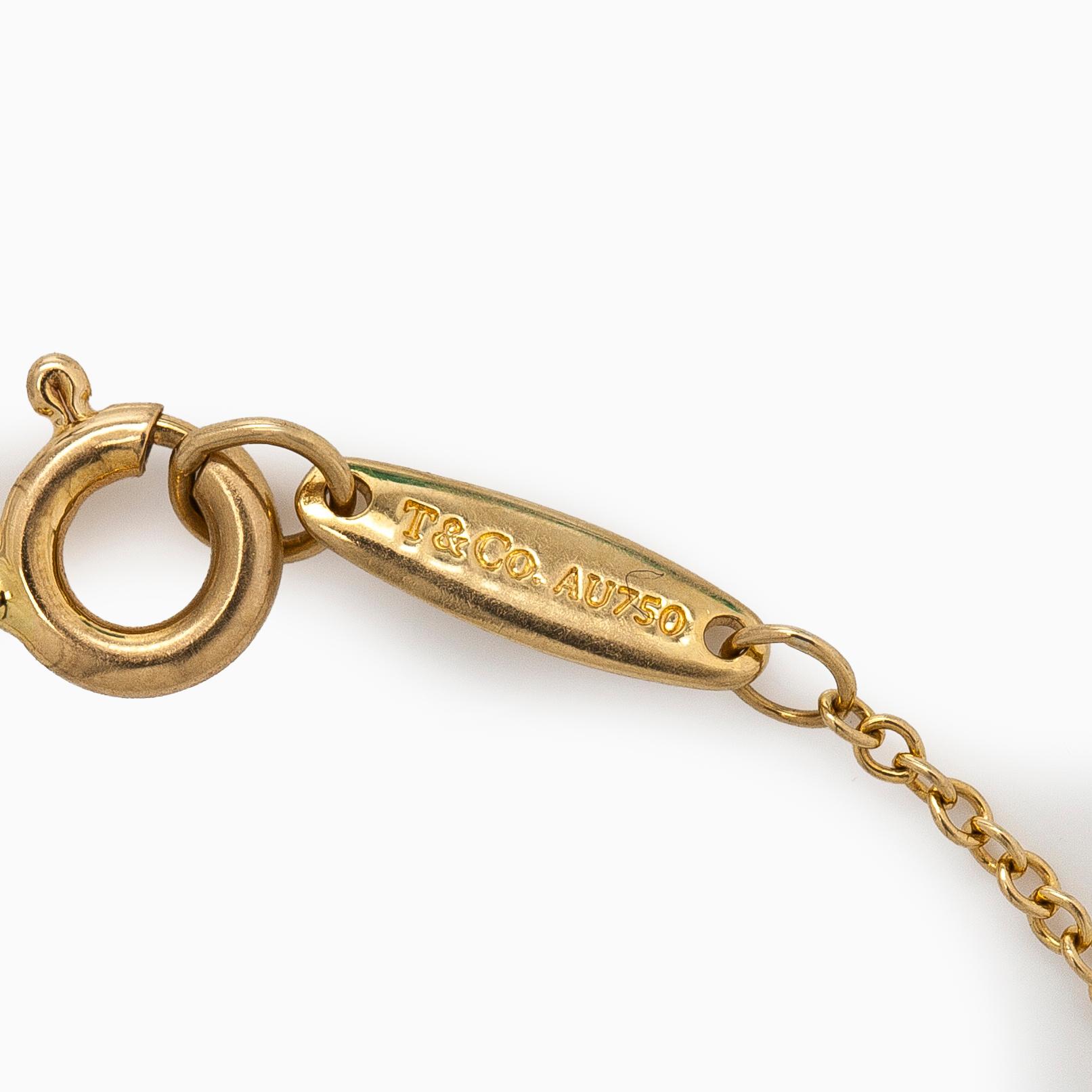 Tiffany & Co, Elsa Peretti, rannekoru, "Diamonds by the Yard", 18K kultaa ja briljanttihiottuja timantteja.
