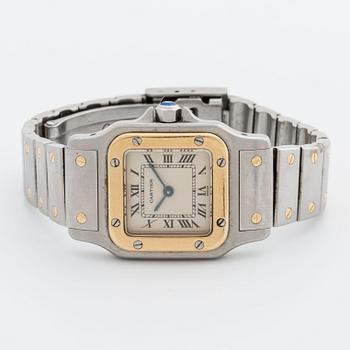 CARTIER SANTOS WRISTWATCH, steel and gold 24 x 23 mm.