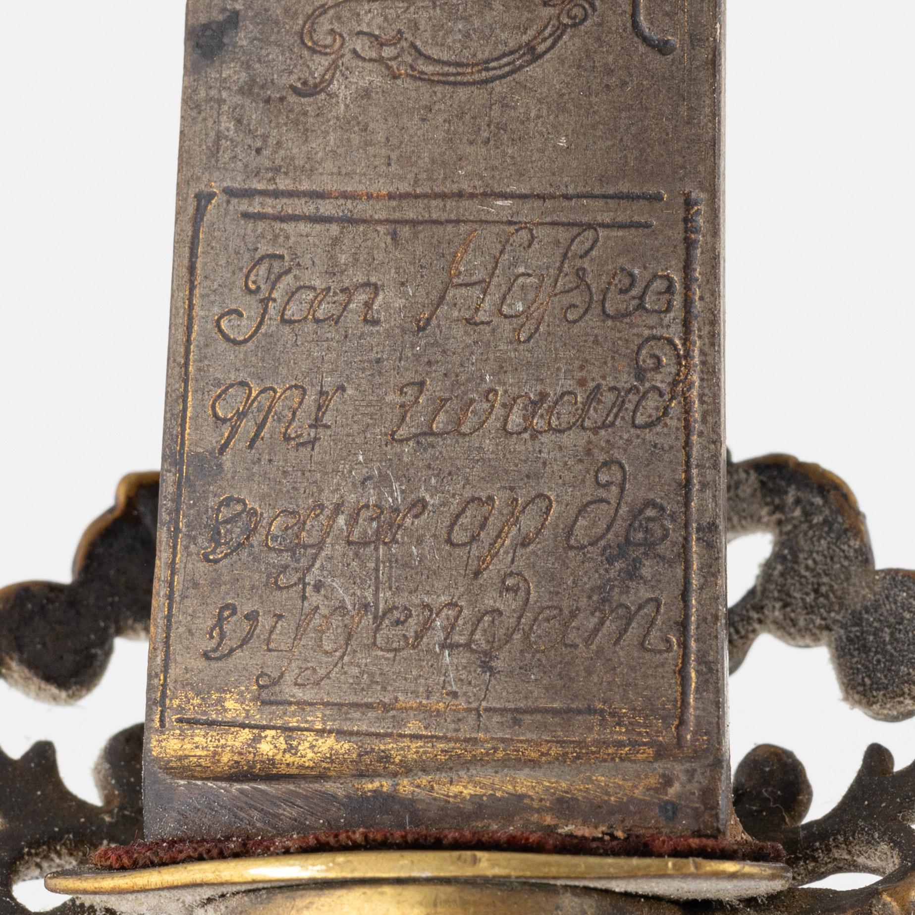 A rococo hunting sword, 18th Century.