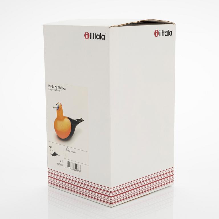 Oiva Toikka, lasilintu, "Oriol", signeerattu O. Toikka Nuutajärvi.