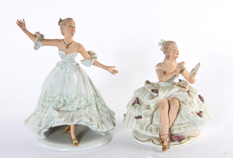 FIGURINER, 2 st, porslin, Wallendorf.