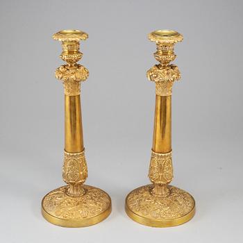 A pair of French Empire candlesticks, first half of the 19th century.