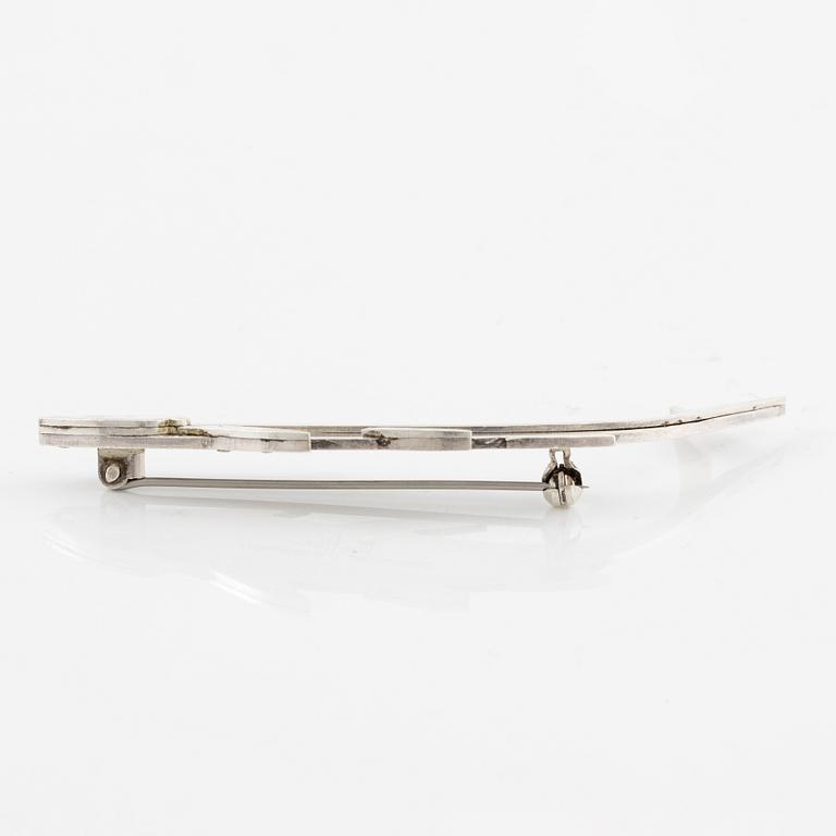 Wiwen Nilsson, a brooch, in the shape of a fish, silver, Lund 1961.