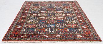 Carpet, Bakhtiari, figural, approx. 230 x 160 cm.