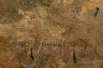 Hjalmar Sandberg, Landskap med ridande dam.