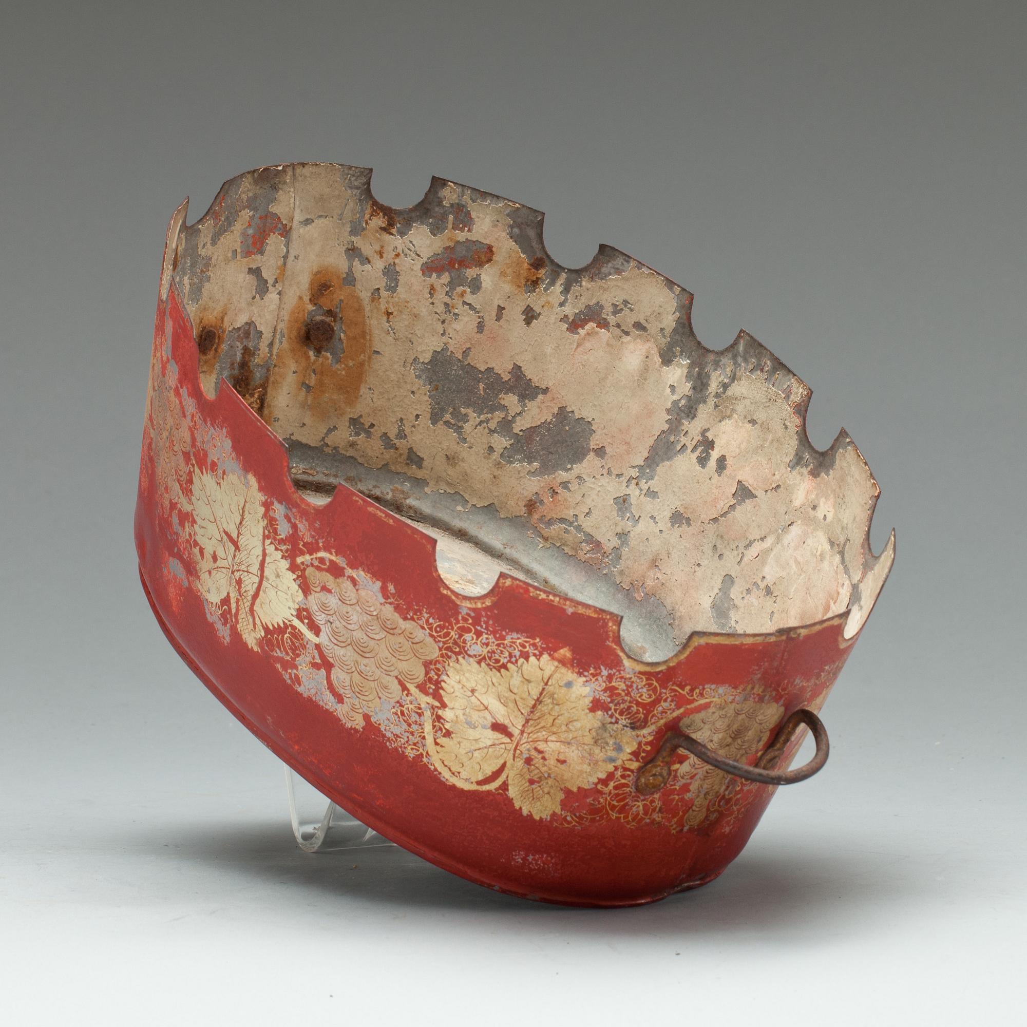 GLASSKÖLJARE, bemålad plåt, empire, 1800-talets första hälft.