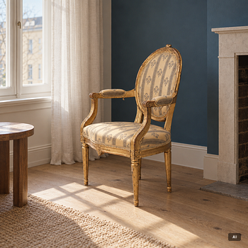 A Gustavian armchair, late 18th century.