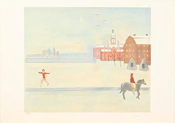 EINAR JOLIN, portfölj med 10 färglitografier, sign och numr 112/360.