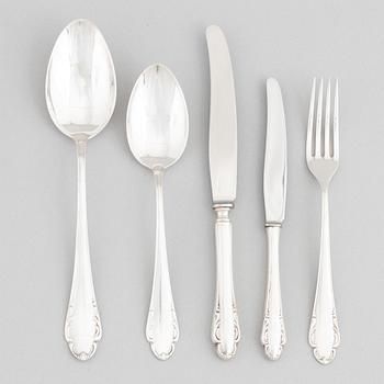 A Swedish Silver Cutlery, model "Haga", mark of Skandia, Stockholm 1942-48 (61 pieces).