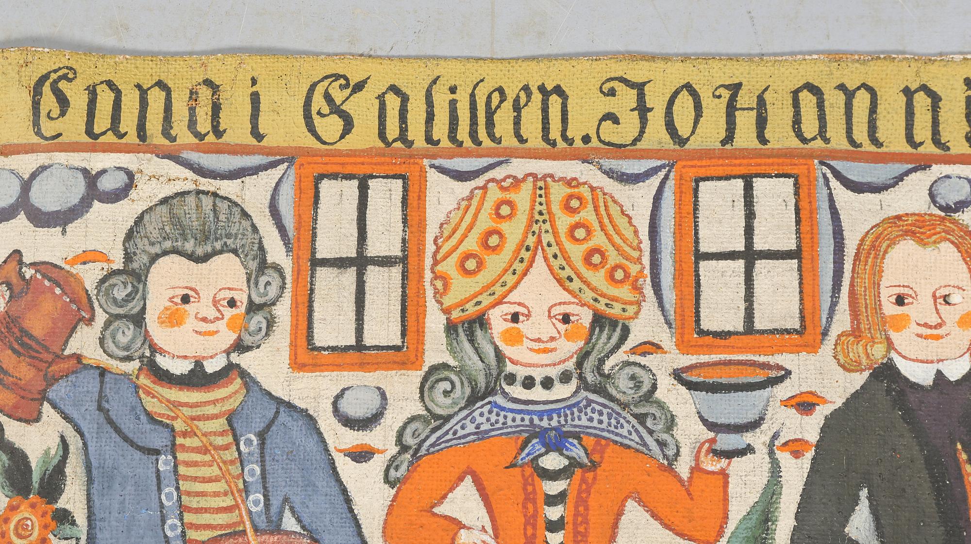 BONADSMÅLNING, bemålad väv, 1900-tal.