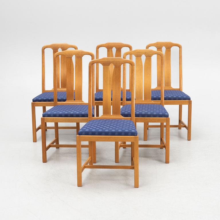 Carl Malmsten, dining table "Herrgården", and chairs, 6 pcs, "Ambassadör".