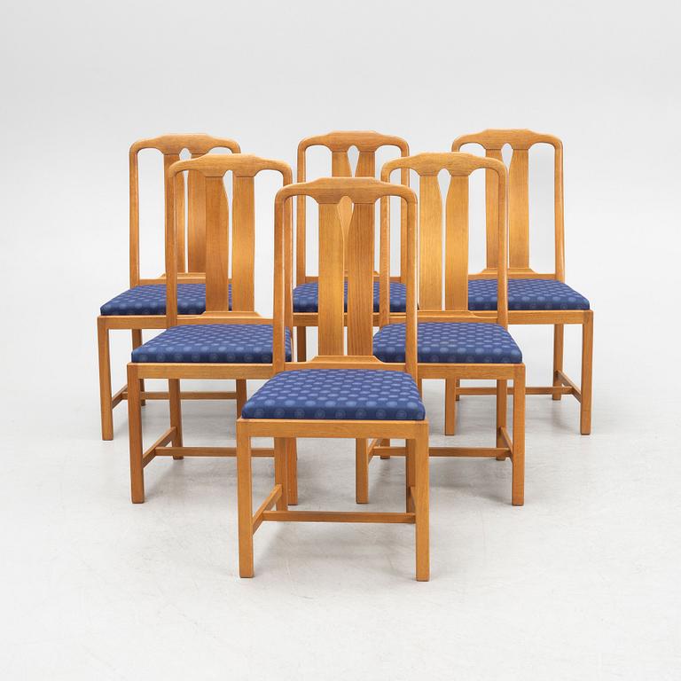 Carl Malmsten, dining table "Herrgården", and chairs, 6 pcs, "Ambassadör".