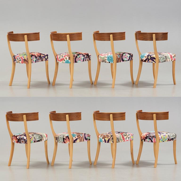 Josef Frank, A set of eight walnut and beech chairs, Svenskt Tenn, model 300.