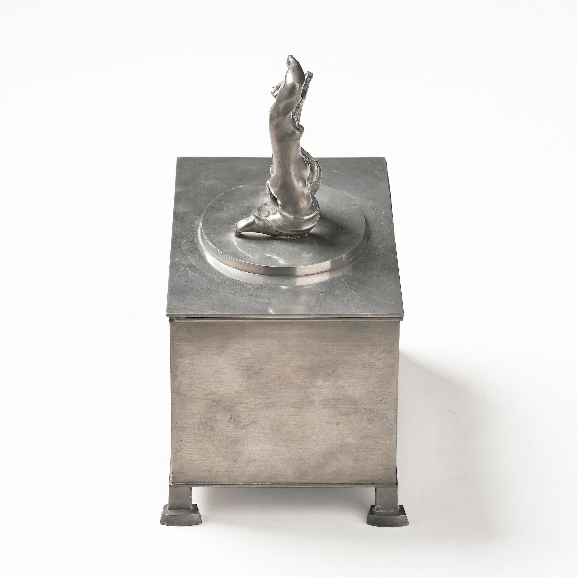 Nils Fougstedt, & Thorvald Alef, a pewter box model A 811, Firma Svenskt Tenn, Stockholm, 1929.