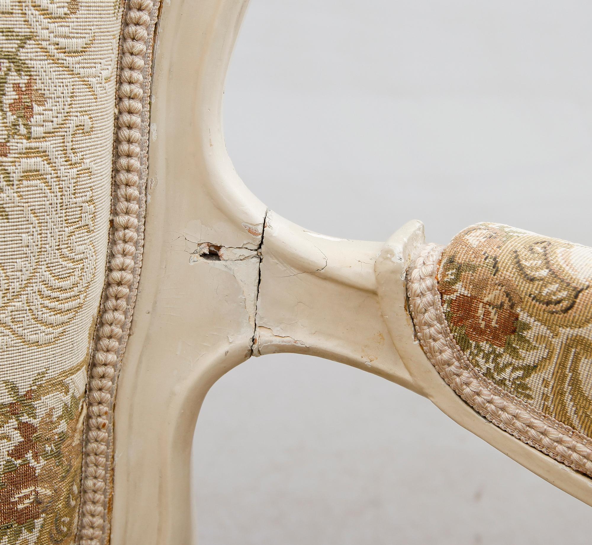 KARMSTOLAR, 1 par, rokokostil, 1800-talets andra hälft.