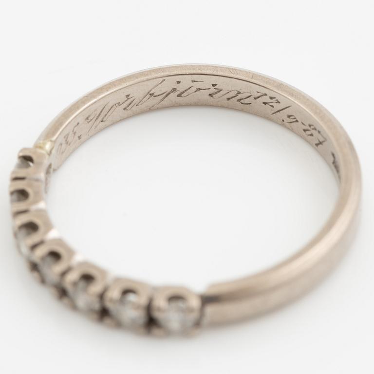 Ring, half eternity band, Strömdahls, 18K white gold set with brilliant-cut diamonds.