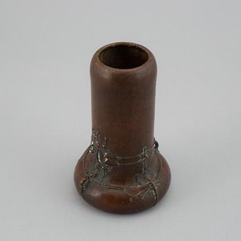 A Hugo Elmqvist Art Nouveau patinated bronze vase, by Elsa Kock, Stockholm, early 1900's.