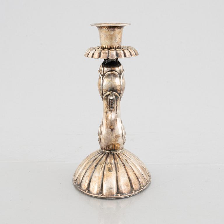 A silver candlestick, Swedish import marks, first half of the 20th Century.