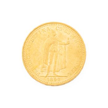 Gold coin, Hungary, 20 Korona, 1892.
