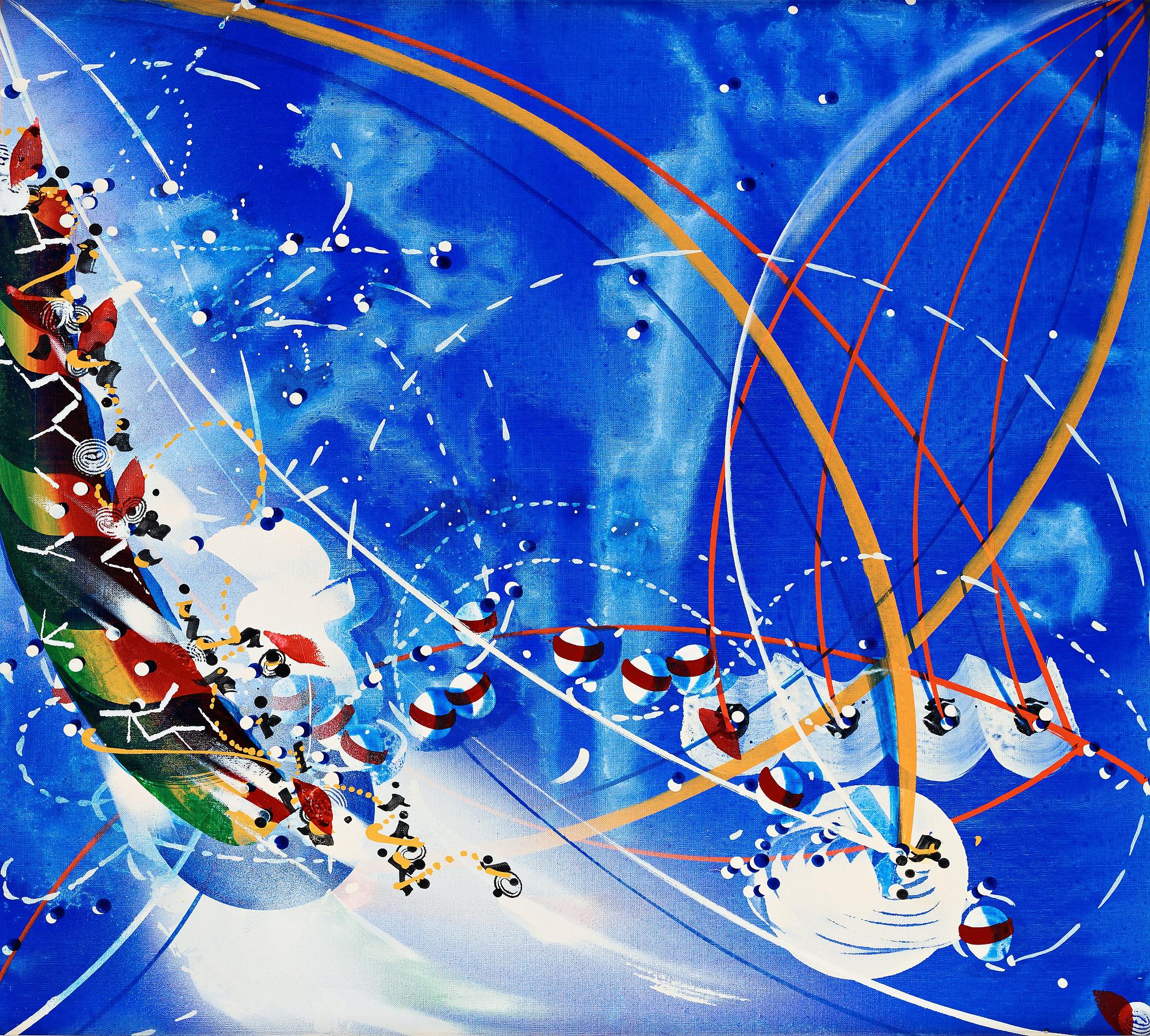 CARL FREDRIK REUTERSWÄRD, watercolor and laquer, on canvas laid on panel, dated 1972.