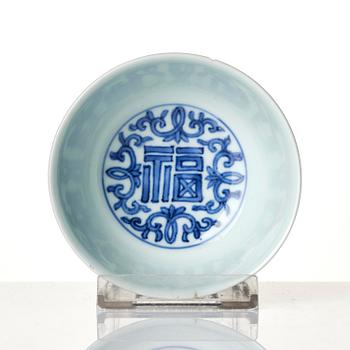 A powder blue cup, Qing dynasty, Yongzheng mark and of the period (1723-35).