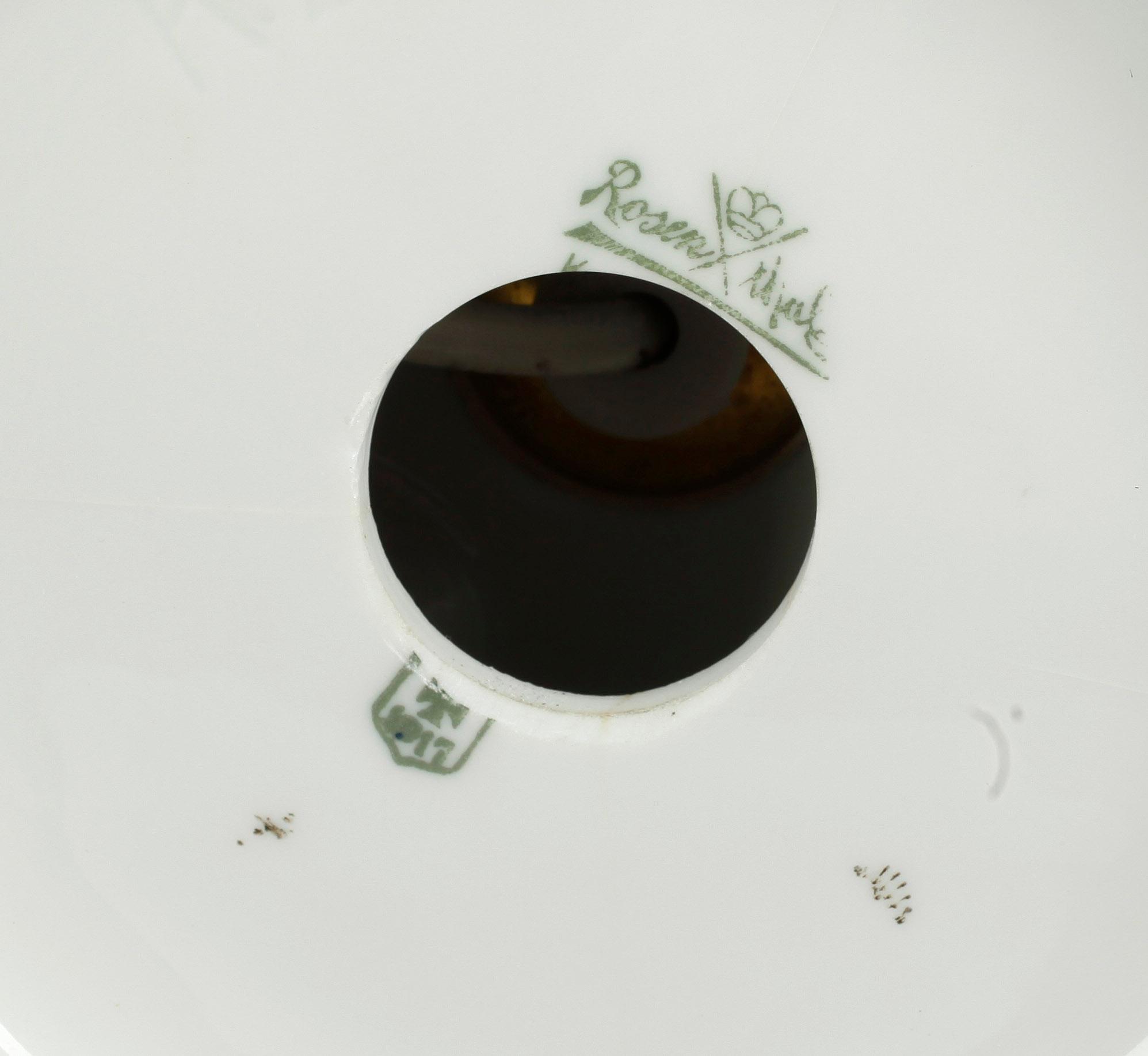 BORDSLAMPA, porslin och mässing, Karl Himmelstoss, Rosenthal, 1900-talets första hälft.